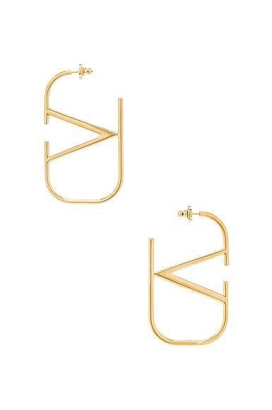 Valentino Garavani V Logo Signature Earrings in Metallic Gold Product Image