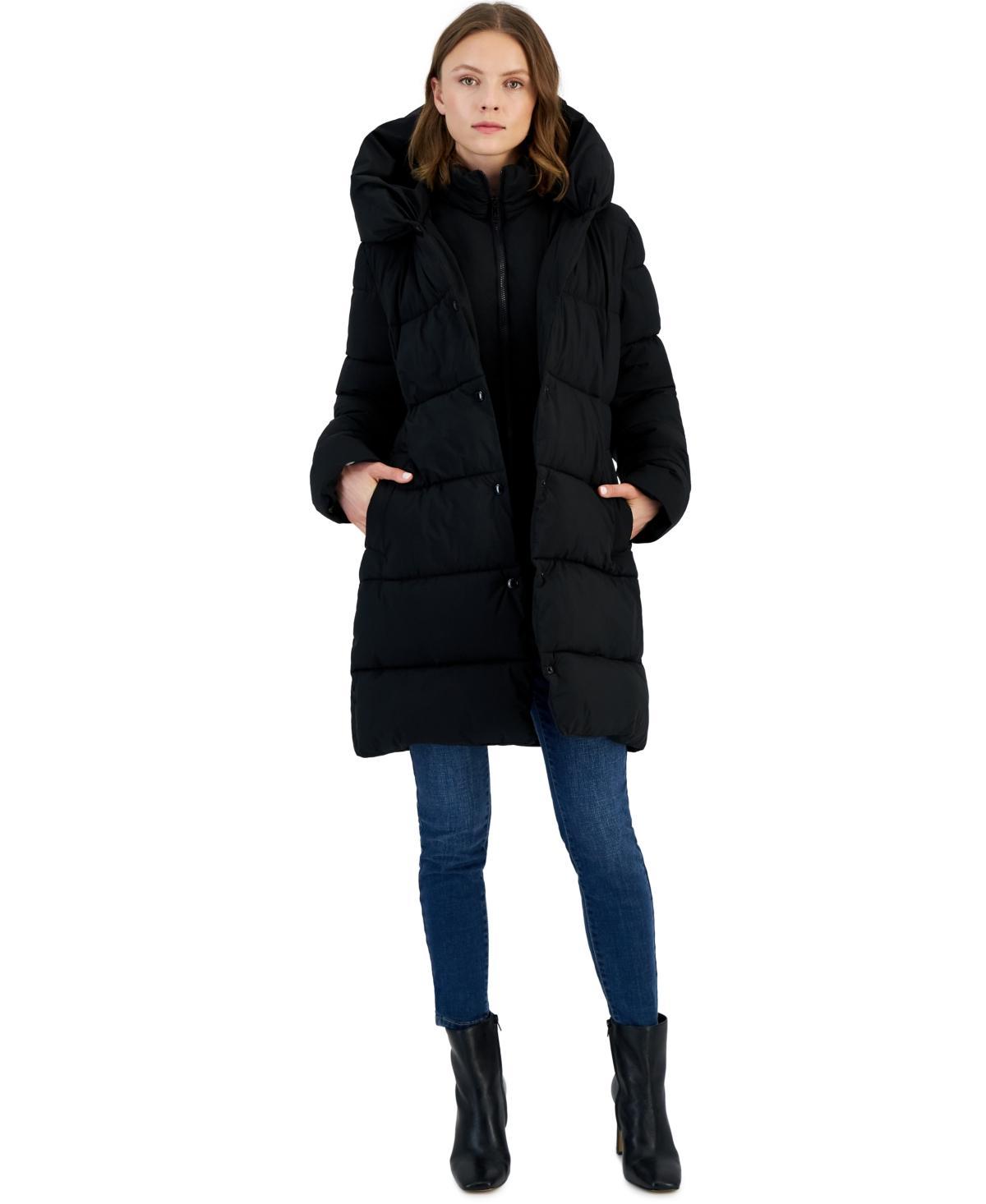 Sam Edelman Womens Oversized-Collar Hooded Puffer Coat Product Image