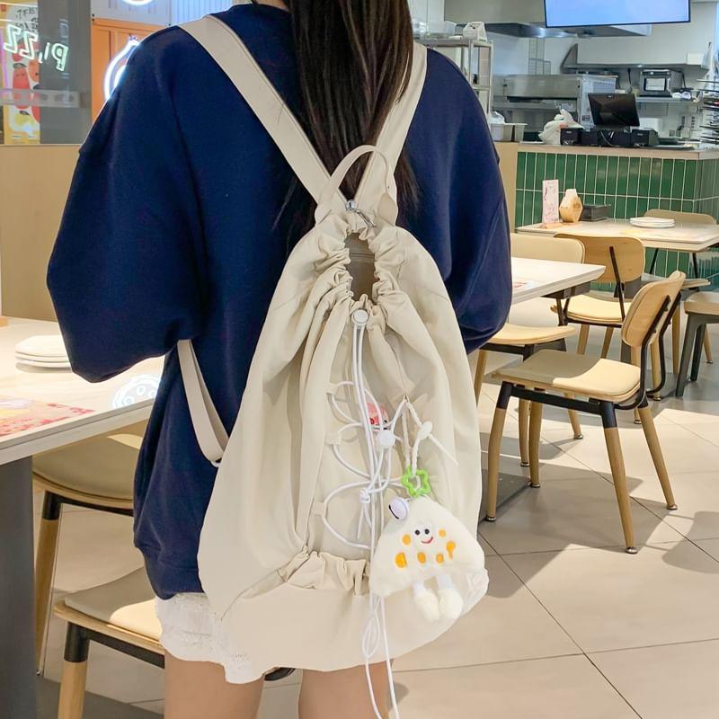 Plain Drawstring Nylon Backpack Product Image