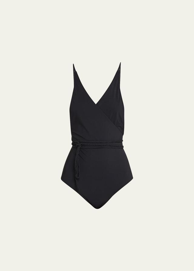 Totme V-Neck One-Piece Wrap Swimsuit Product Image