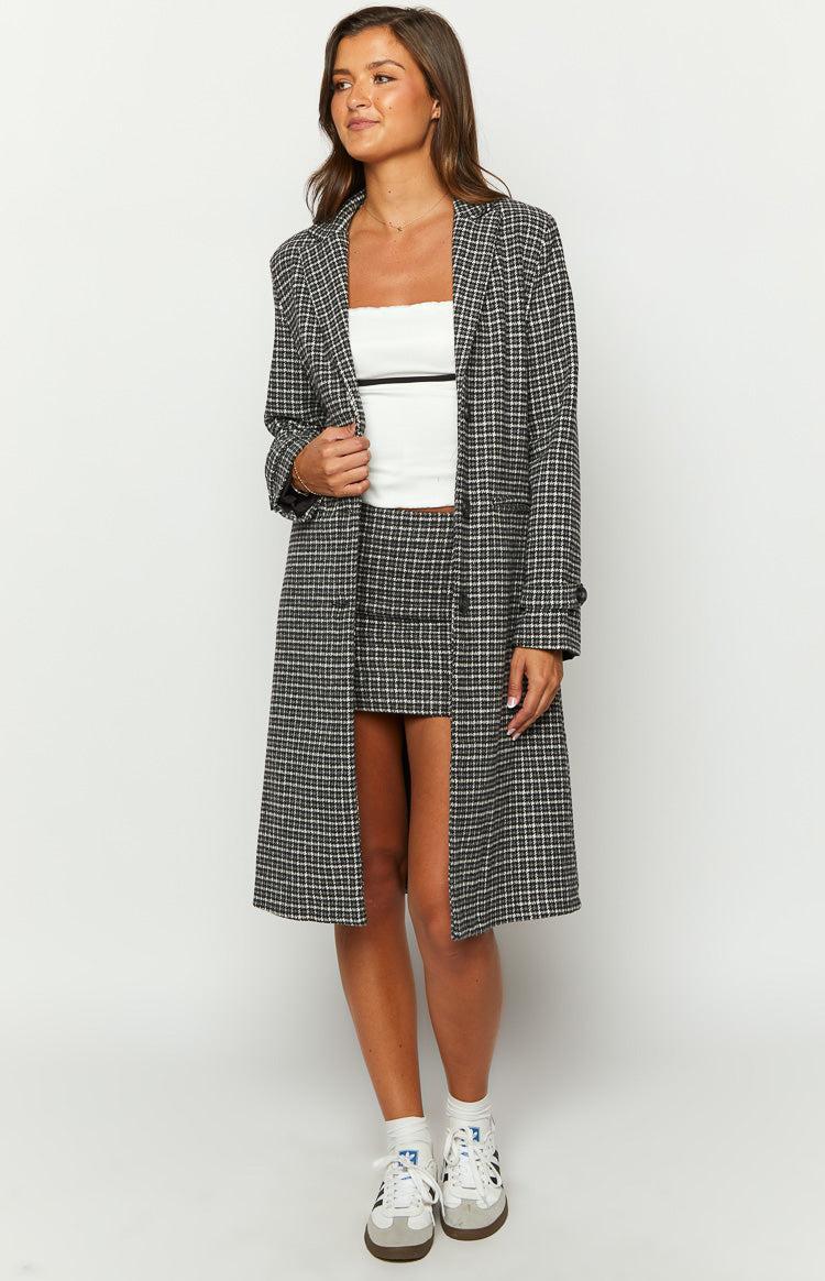 Twilight Grey Plaid Coat Product Image