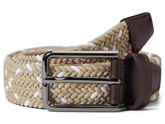 Johnston & Murphy Woven Stretch Knit Belt White) Men's Belts Product Image