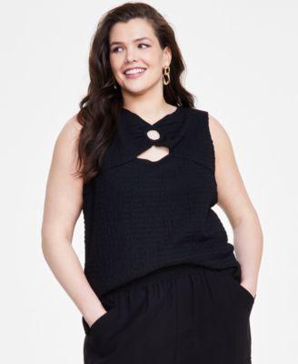 Plus Size Textured O-Ring Top, Created for Macy's Product Image