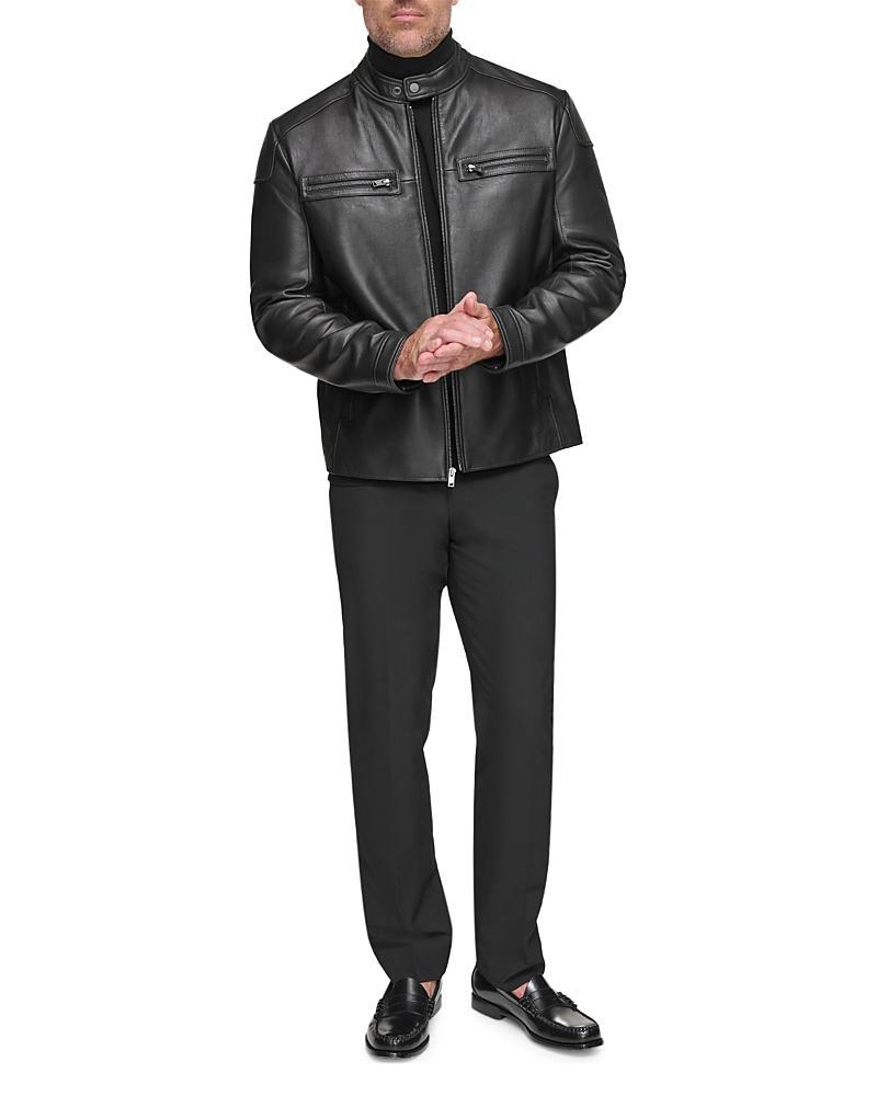 Andrew Marc Mens Bantam Leather Moto Jacket - Black Product Image