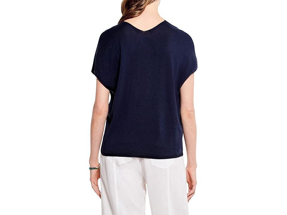 NIC+ZOE Relaxed V Sweater Tee (Dark Indigo) Women's Sweater Product Image