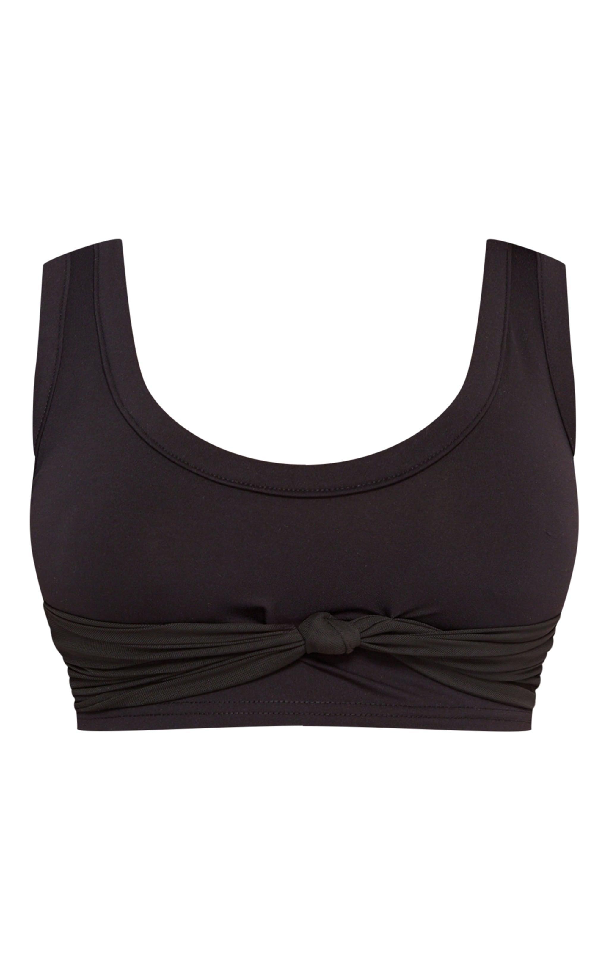 Black Mesh Bust Overlay Crop Top Product Image