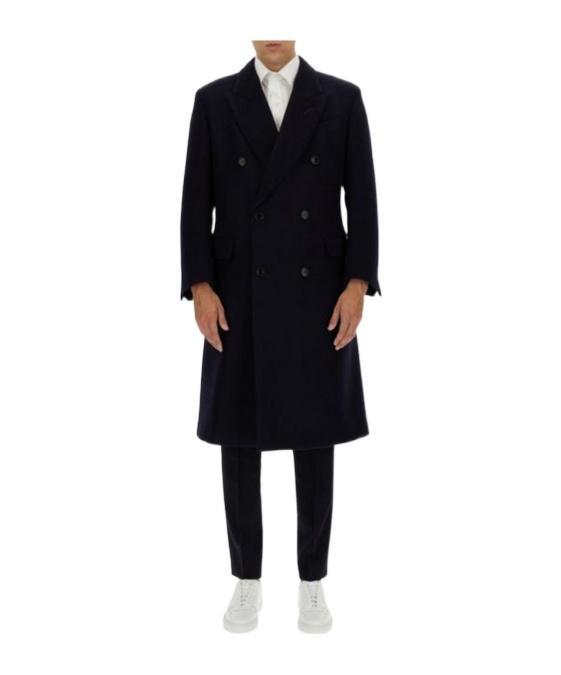 TOM FORD Double-breasted Coat In Blue Product Image