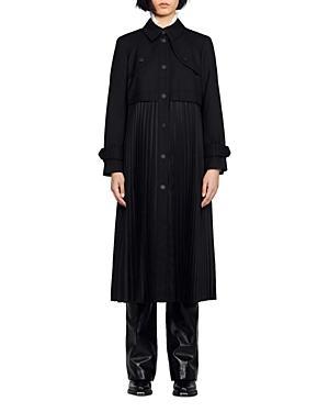 Womens Pleated Trench Coat Product Image