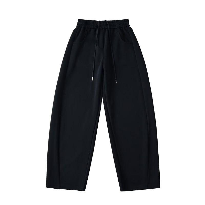 Drawstring Waist Baggy Sweatpants Product Image