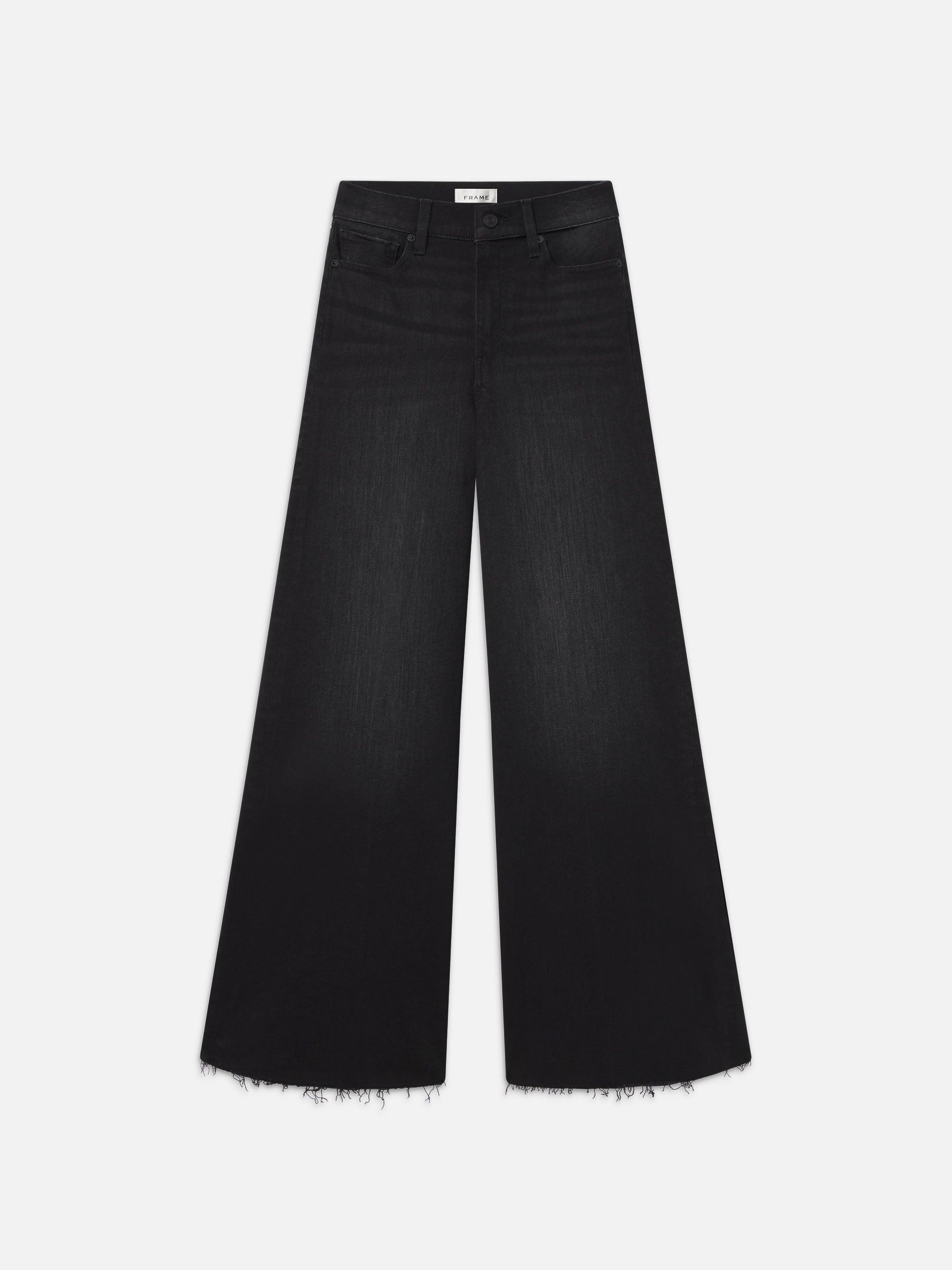 FRAME Le Palazzo Crop Wide Leg Jeans In Black Product Image