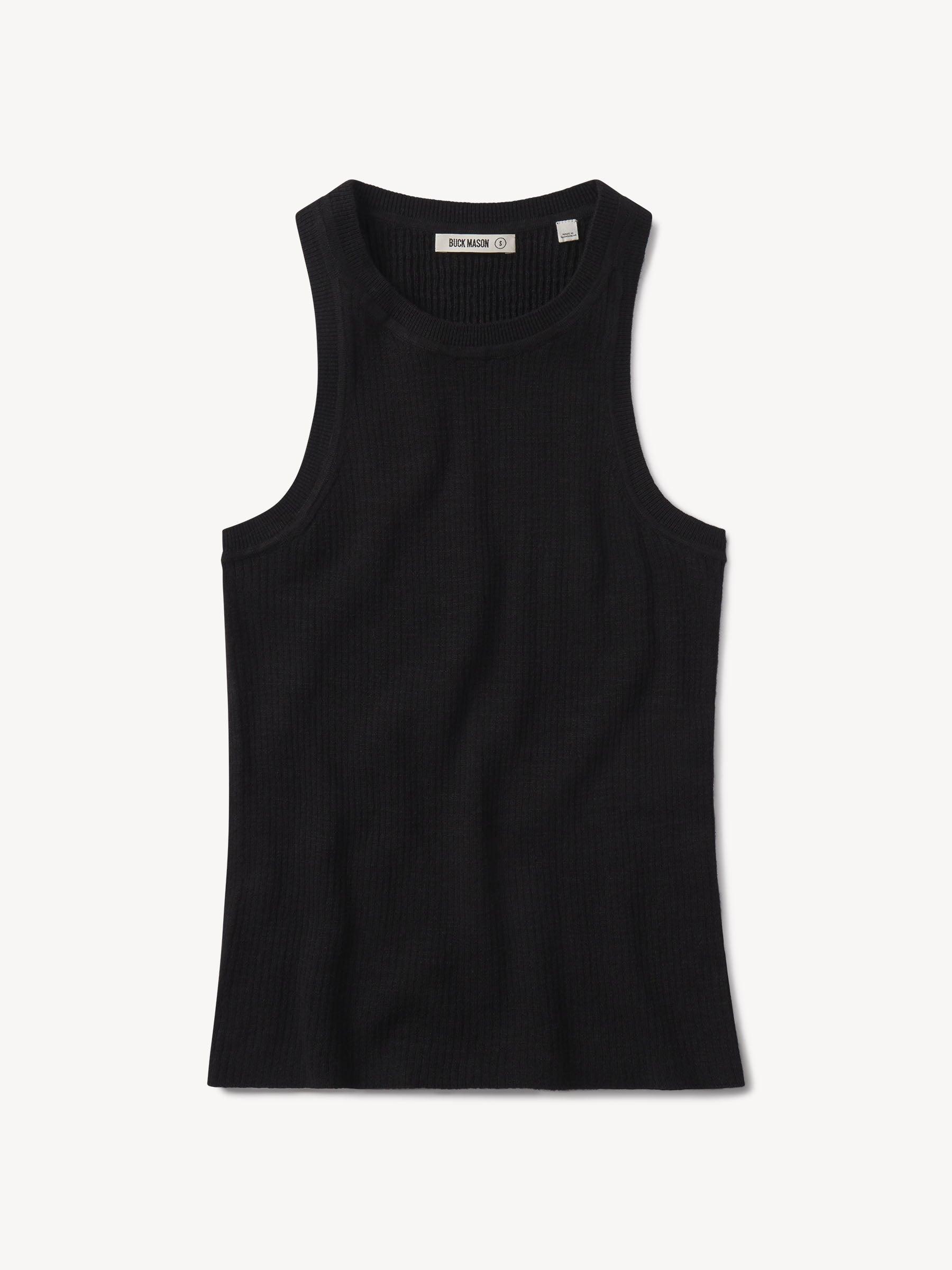 Black Coastal Linen Rib Tank Product Image