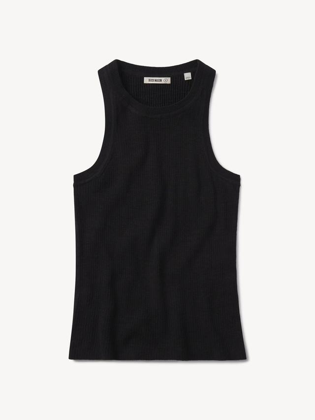 Black Coastal Linen Rib Tank Product Image