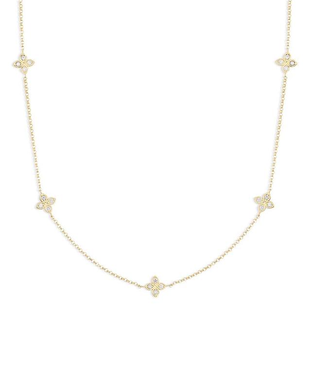 Womens Love By The Inch 18K Yellow Gold & 0.22 TCW Diamond Flower Station Necklace Product Image