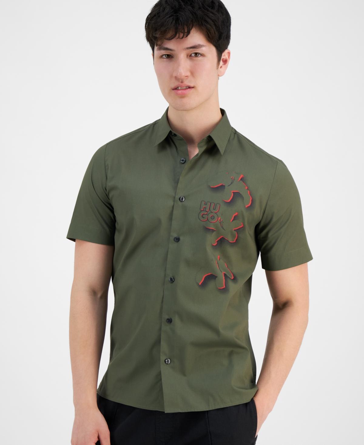 Hugo by Hugo Boss Mens Logo Floral Shirt Product Image