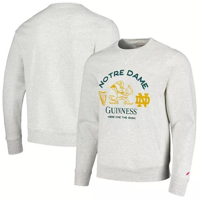 Mens League Collegiate Wear Oatmeal Notre Dame Fighting Irish x Guinness Here Come the Irish Stadium Fleece Crewneck Pullover Sweatshirt Product Image