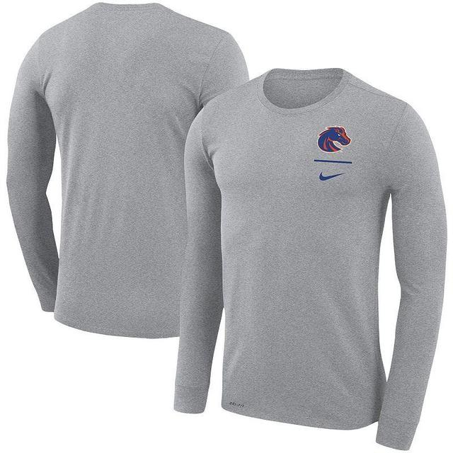 Mens Nike Gray Boise State Broncos Logo Stack Legend Performance Long Sleeve T-Shirt Product Image