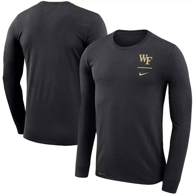 Mens Nike Black Wake Forest Demon Deacons Logo Stack Legend Performance Long Sleeve T-shirt Product Image