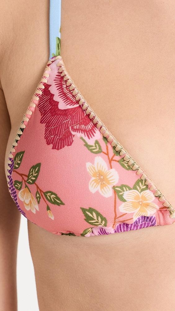 FARM Rio Flower Scarves Tie Side Bikini Top | Shopbop Product Image