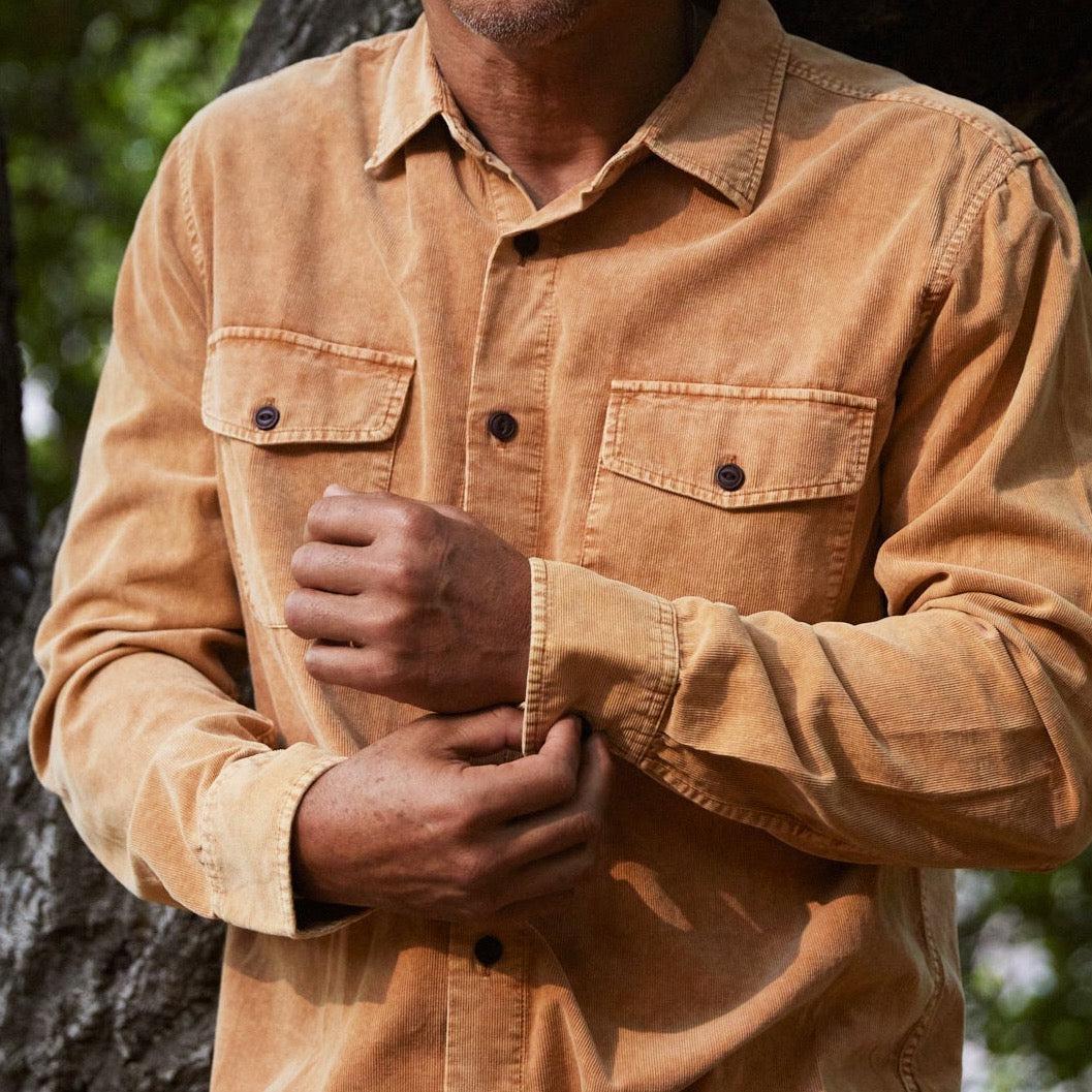 Jeremiah Vintage Garment Dyed Cord Shirt - Biscuit Product Image