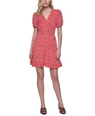 Karl Lagerfeld Paris Womens Crinkle-Chiffon Printed Dress Product Image