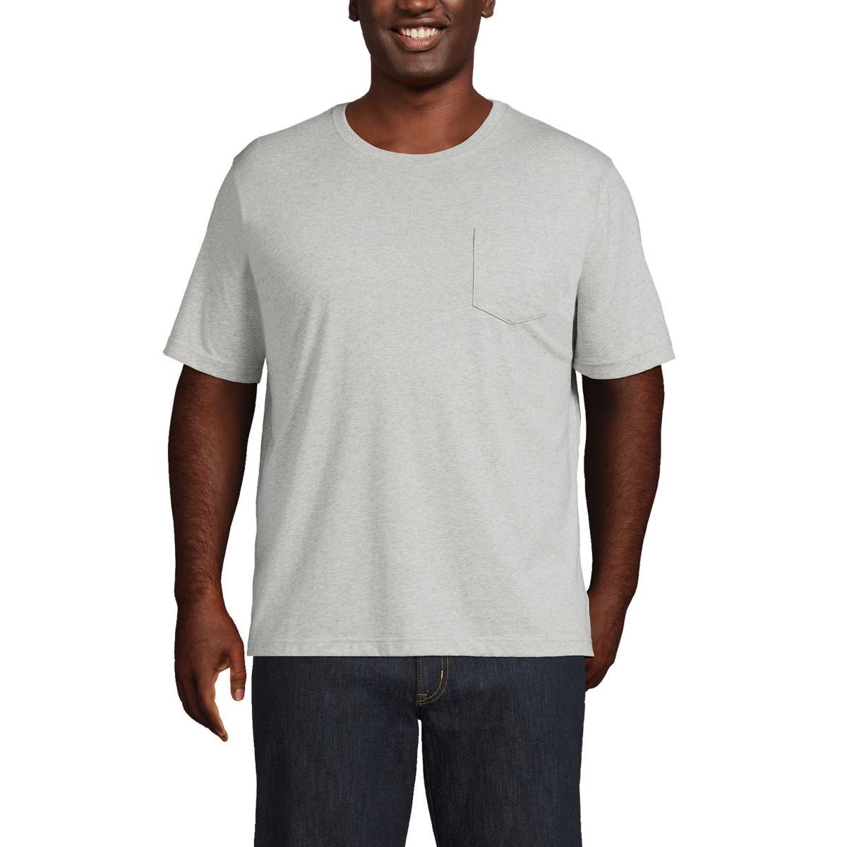 Big & Tall Lands End Super-T Classic-Fit Pocket Tee, Mens Rich Red Product Image