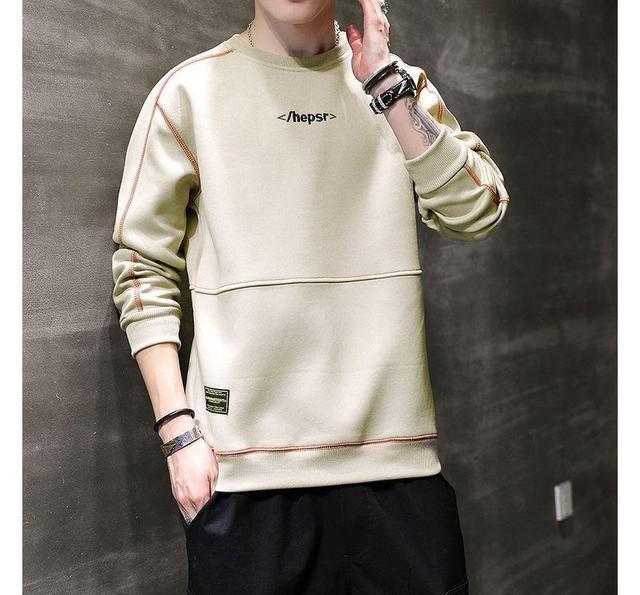 Long-Sleeve Crew Neck Lettering Sweatshirt Product Image