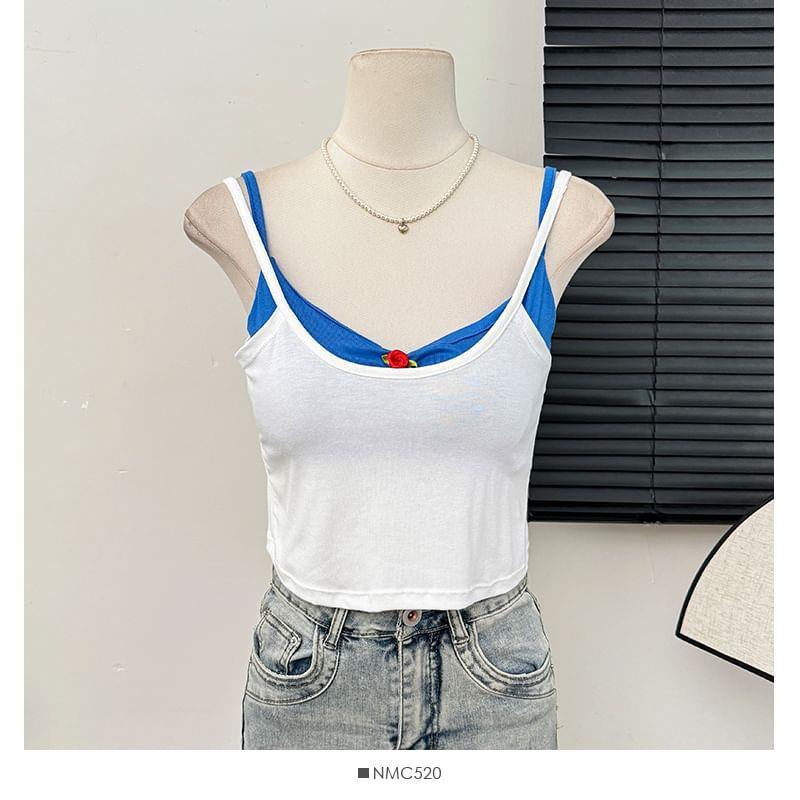 Mock Two-Piece Colorblock Camisole Top Product Image