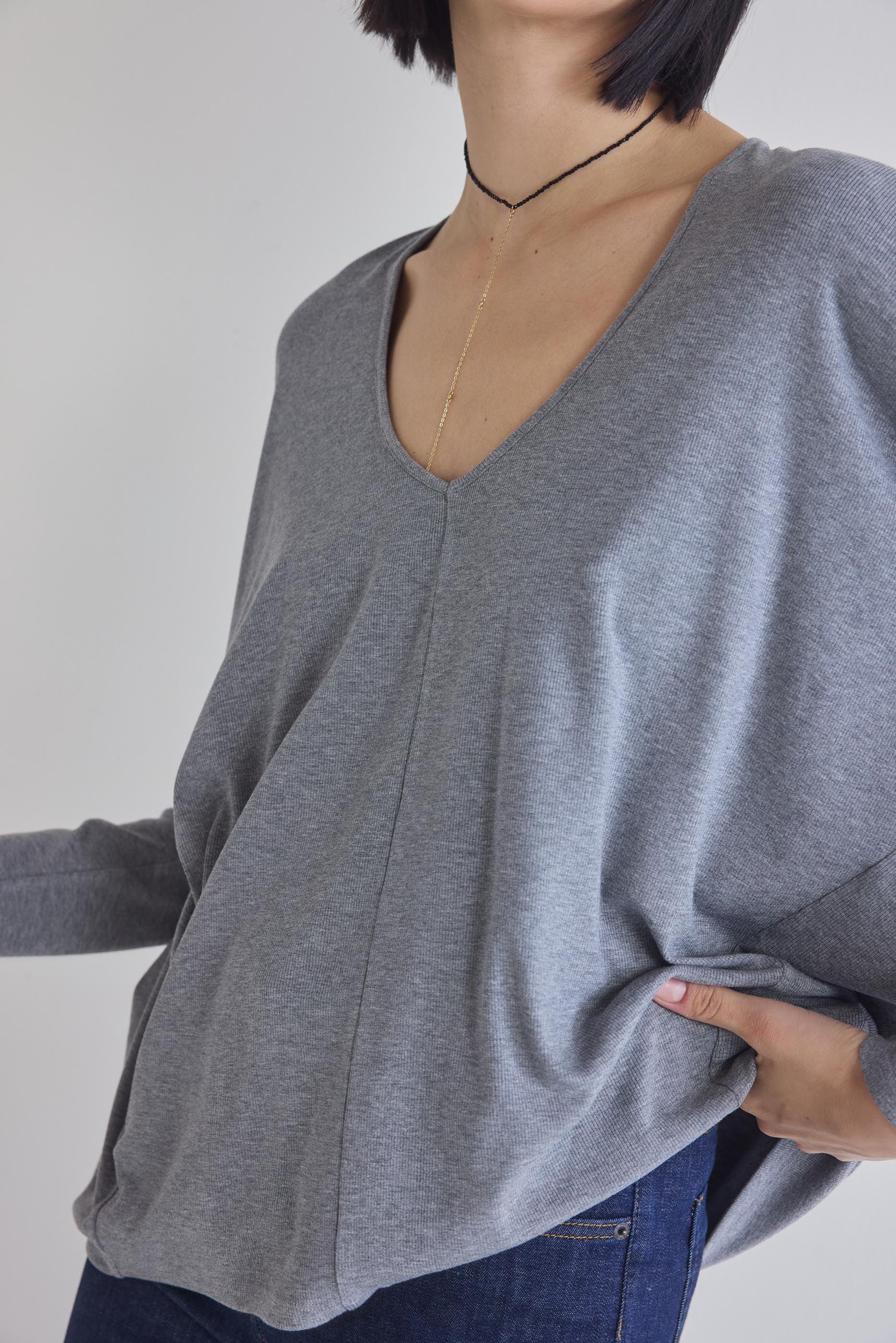 The Ribbed Dolman Long Sleeve Top Product Image