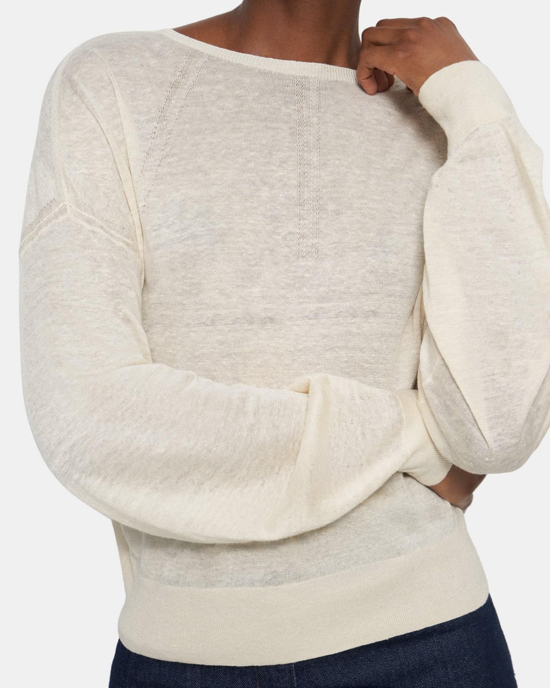 Volume Sleeve Sweater in Knit Linen Product Image