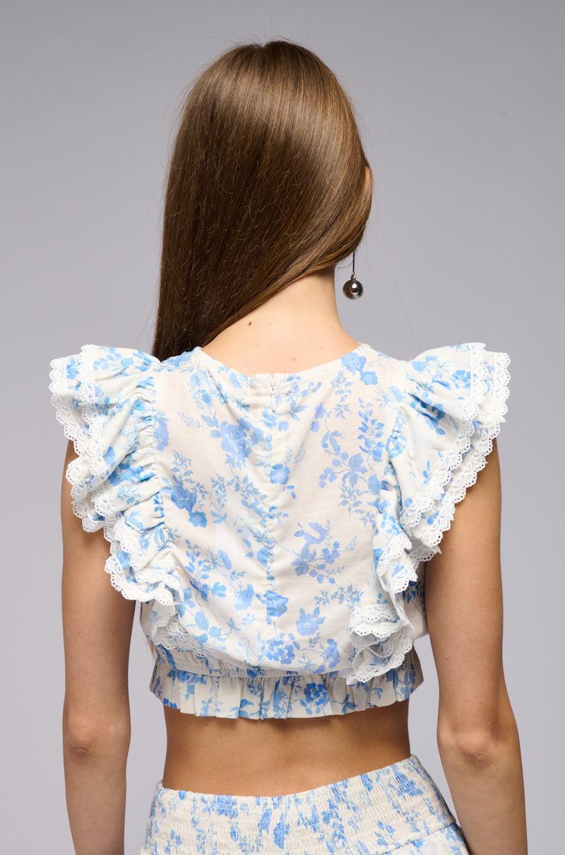 CALL ME PRETTY FLORAL BLOUSE WITH LACE Product Image