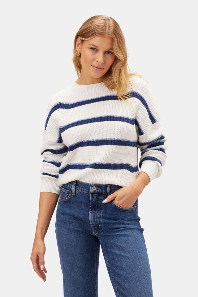 Emma Striped Sweater - Ivory Navy Blue Stripe Product Image