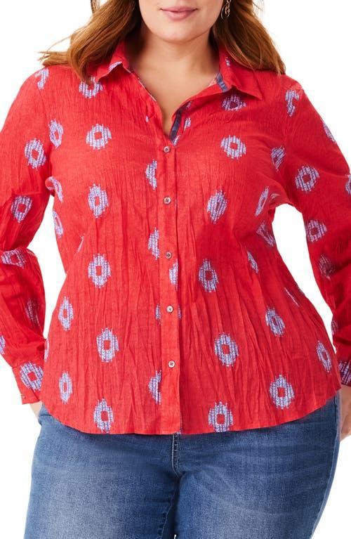 Womens Indigo Medallion Crinkle Shirt Product Image