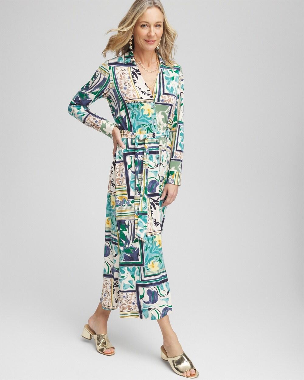 Coastal Print Maxi Shirtdress Product Image