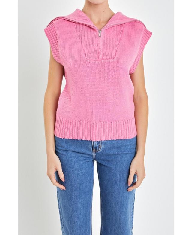 Womens Zip Mock Neck Vest Product Image