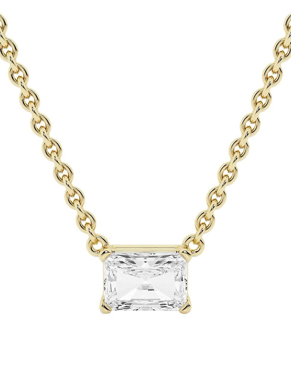 Womens 14K Yellow Gold & 0.50 TCW Lab-Grown Diamond Pendant Necklace Product Image