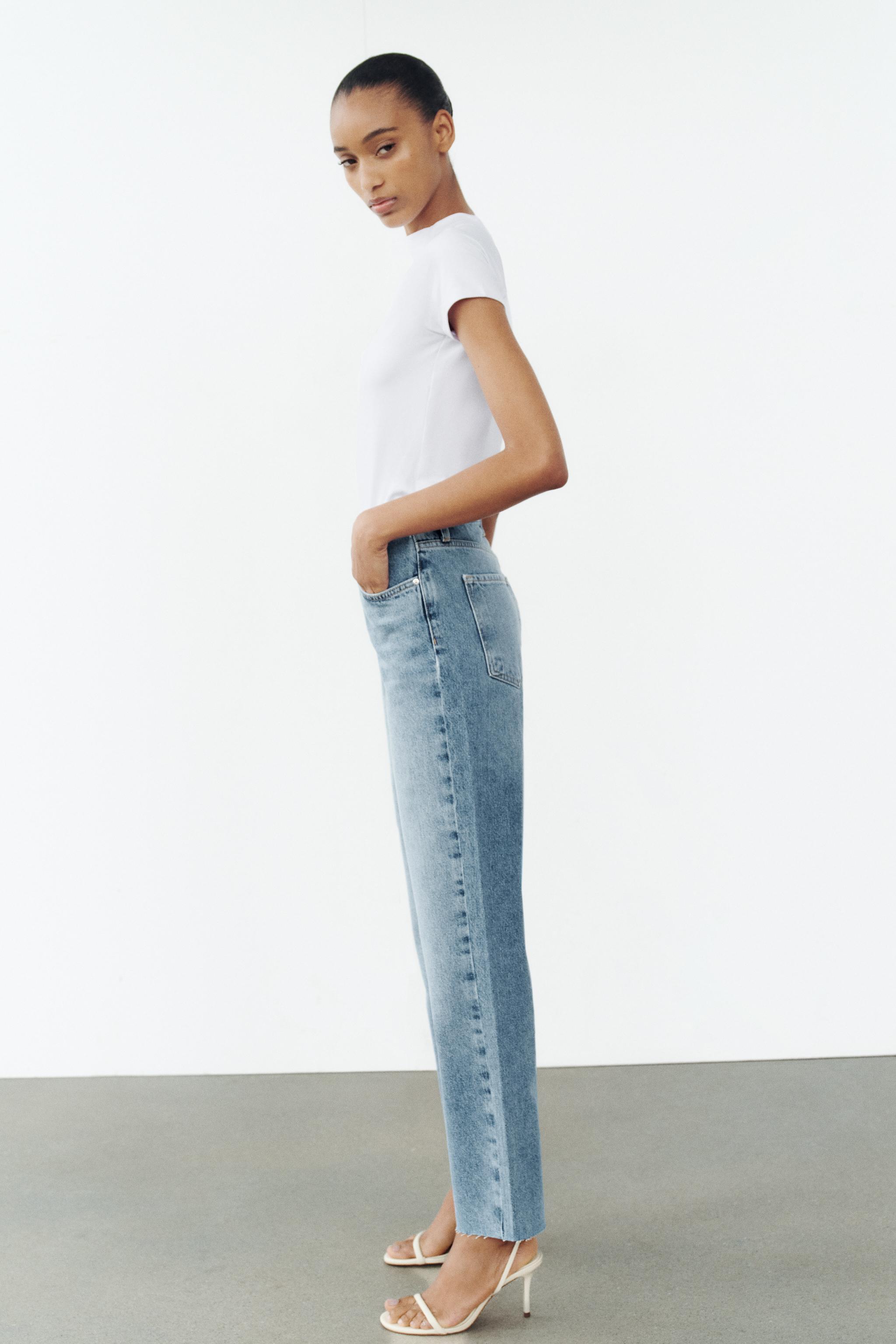 HIGH-WAISTED STRAIGHT LEG ANKLE LENGTH JEANS Z1975 Product Image