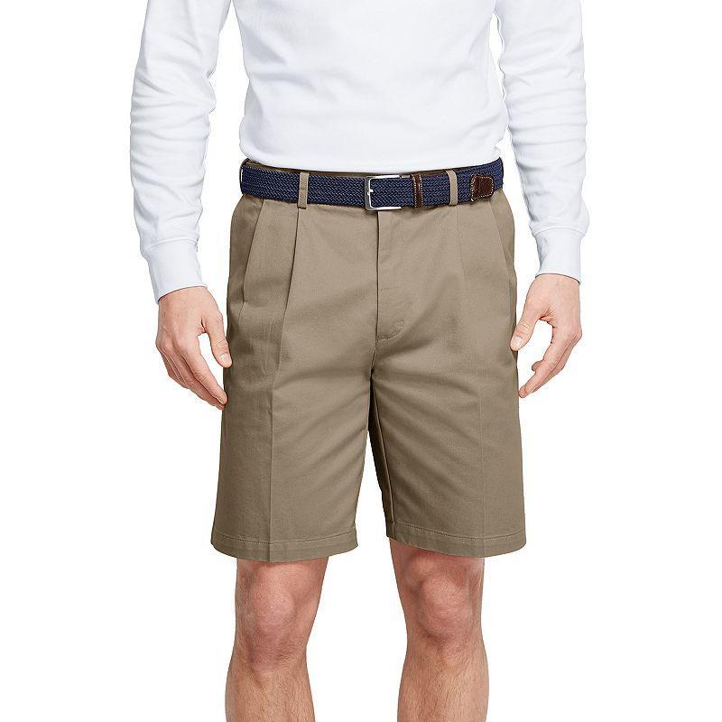 Lands End Mens Comfort Waist Pleated 9 Inch No Iron Chino Shorts Product Image