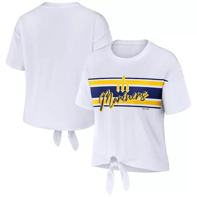 Womens WEAR by Erin Andrews Seattle Mariners Tie-Front T-Shirt Product Image