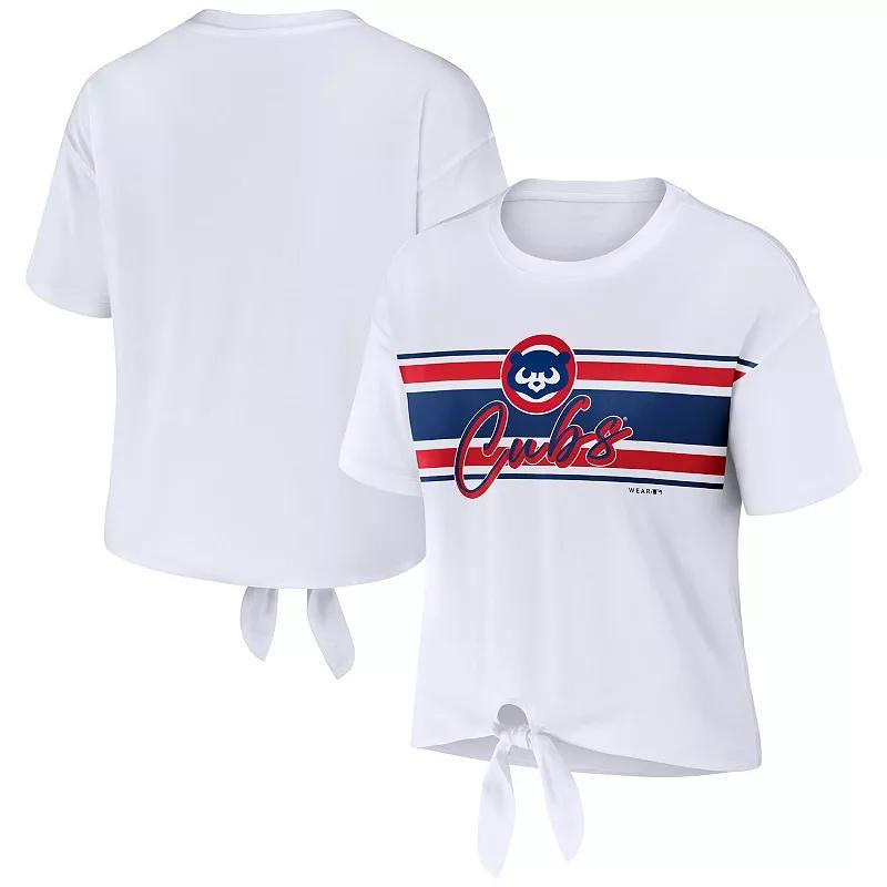 Womens WEAR by Erin Andrews Chicago Cubs Tie-Front T-Shirt Product Image