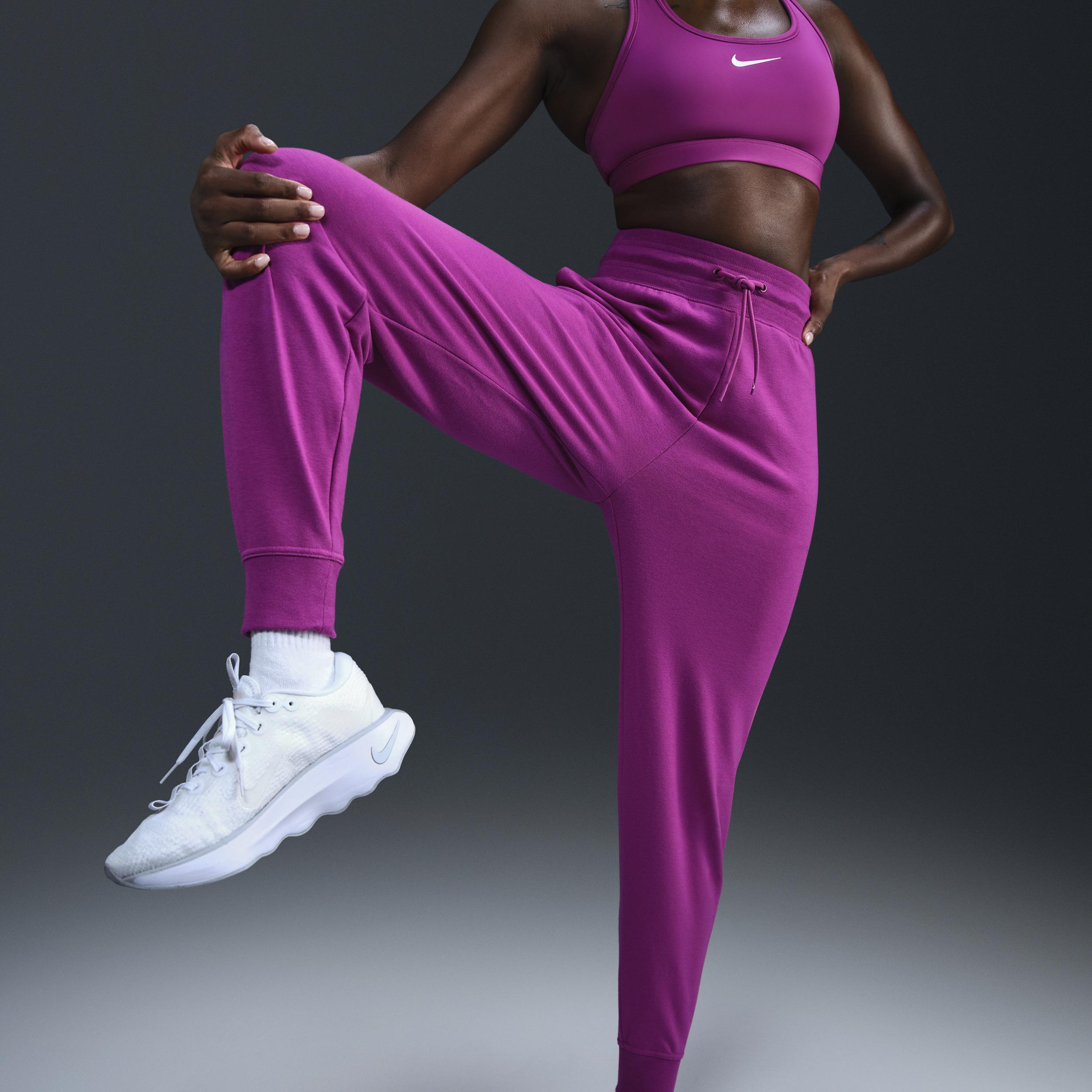 Nike Dri-FIT One Women's High-Waisted 7/8 French Terry Joggers Product Image