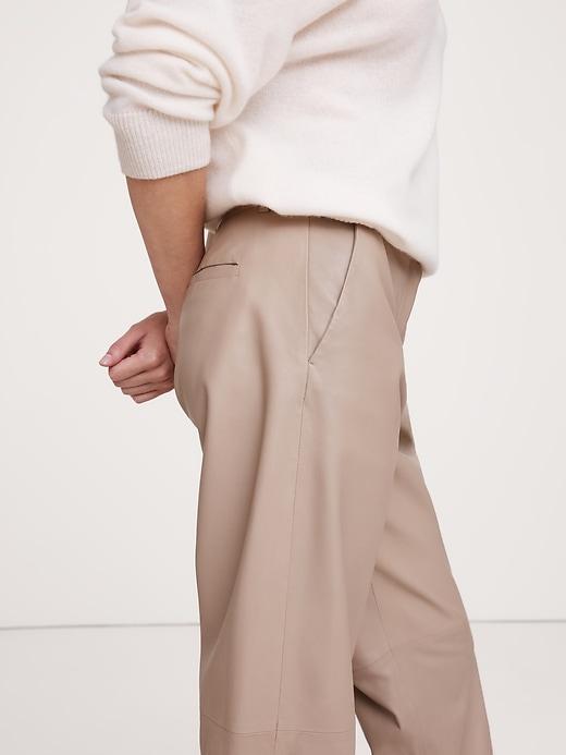 High-Rise Straight Leather Ankle Pant Product Image