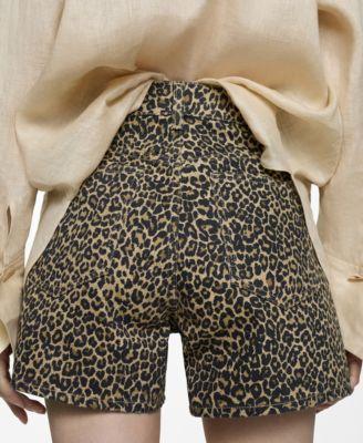 Women's Leopard-Print Straight Shorts Product Image