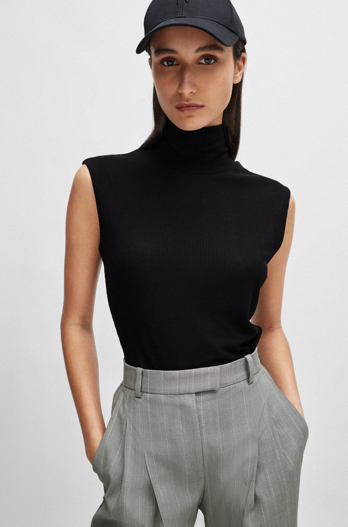 Naomi x BOSS ribbed sleeveless rollneck top  Product Image