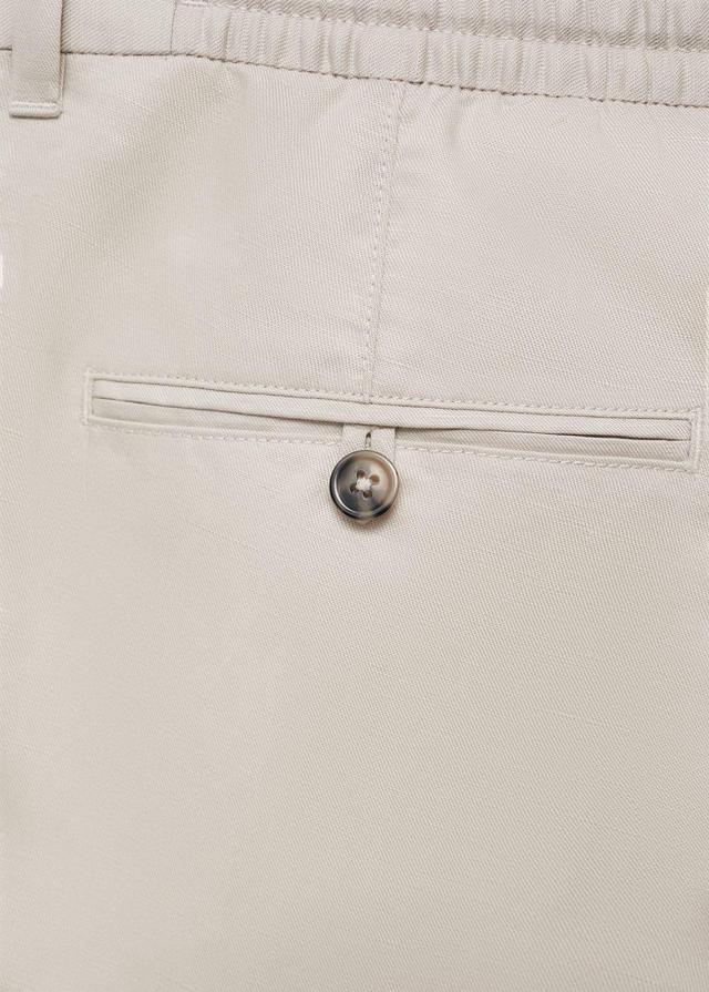 MANGO MAN - Tencel linen drawstring pants ice greyMen Product Image