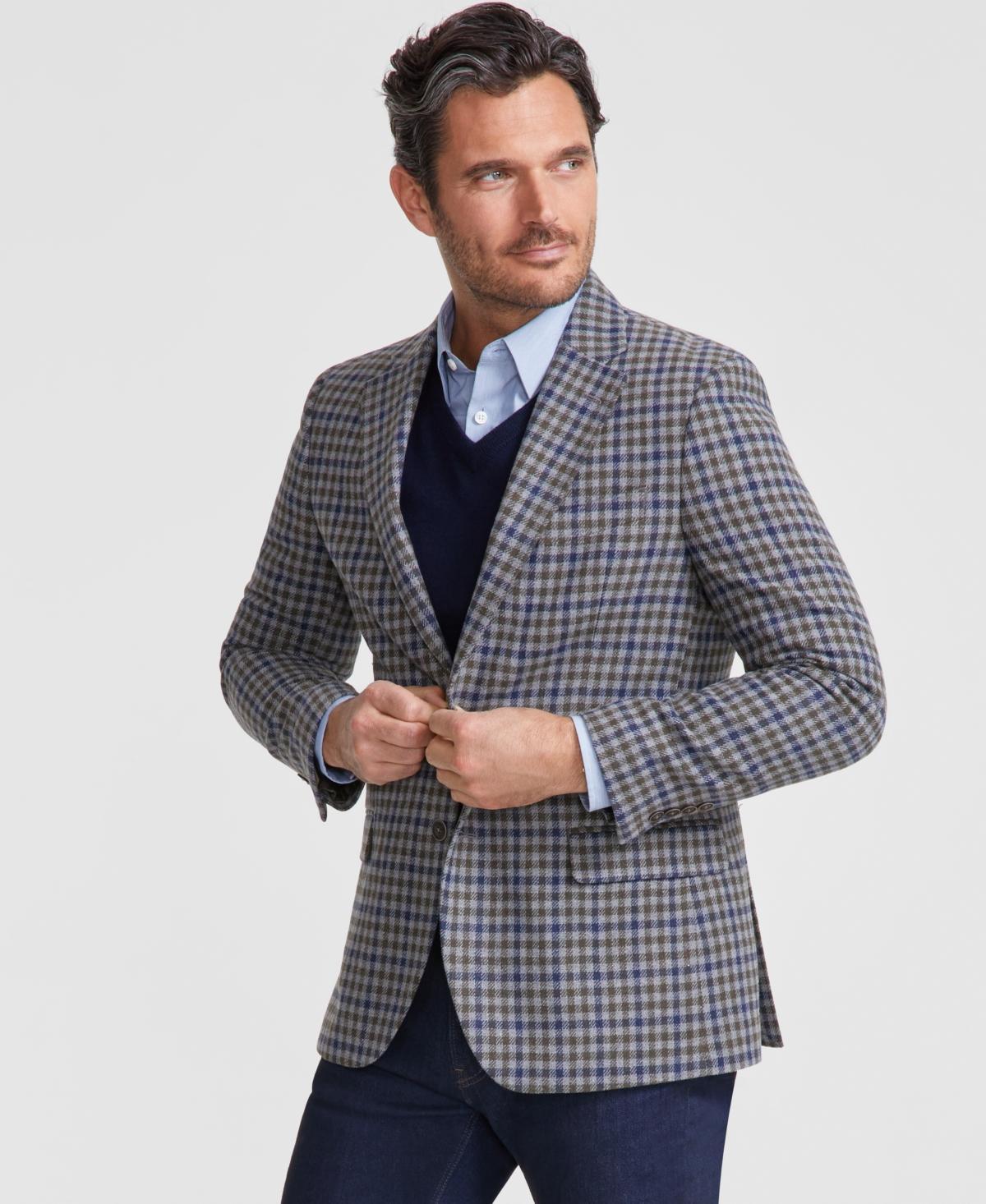 Nautica Mens Modern-Fit Gray Check Tweed Sport Coat Product Image