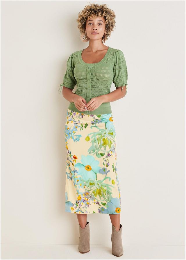 Midi Slip Skirt - Coquette Bouquet Product Image