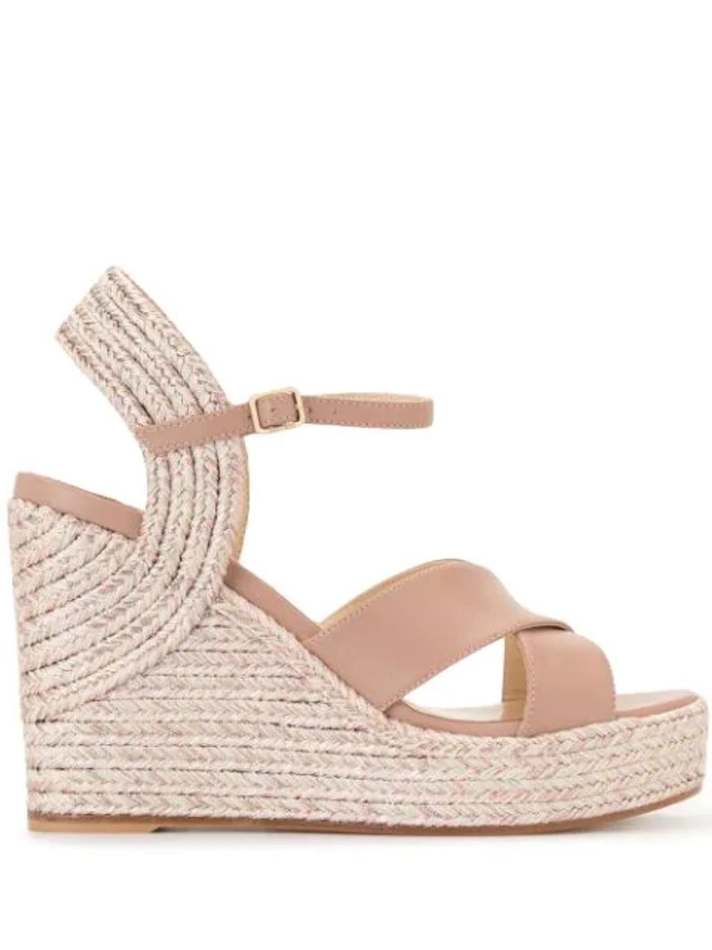 JIMMY CHOO Dellena 100mm Wedge Sandals In Pink Product Image