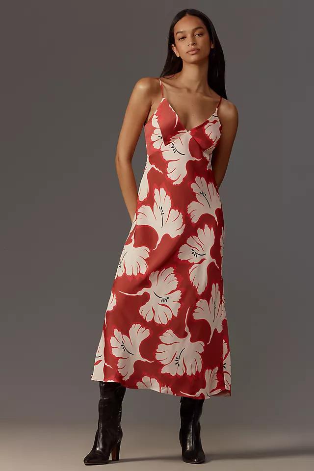 By Anthropologie Sleeveless V-Neck Slip Midi Dress Product Image