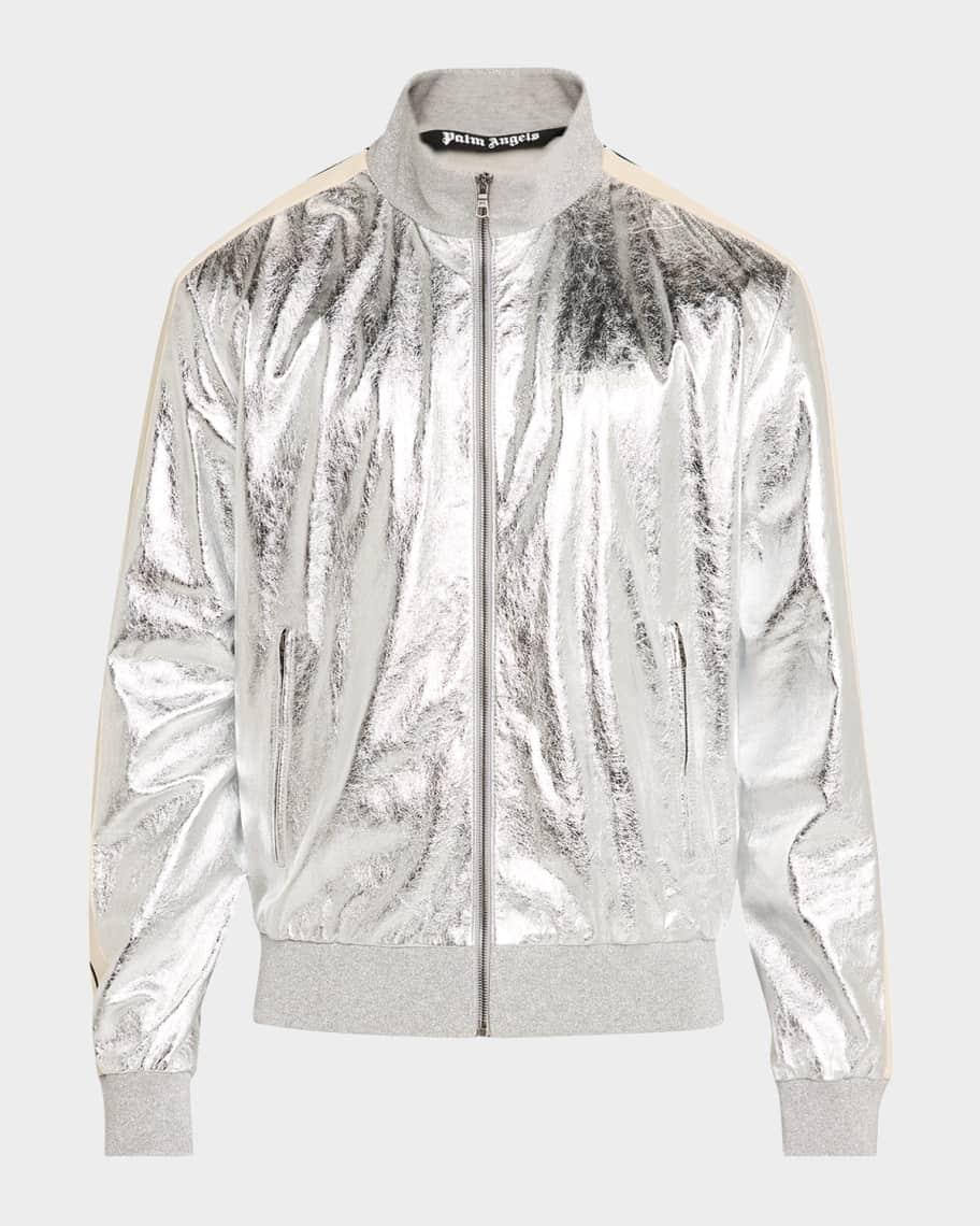 Men's Metallic Leather Track Jacket Product Image