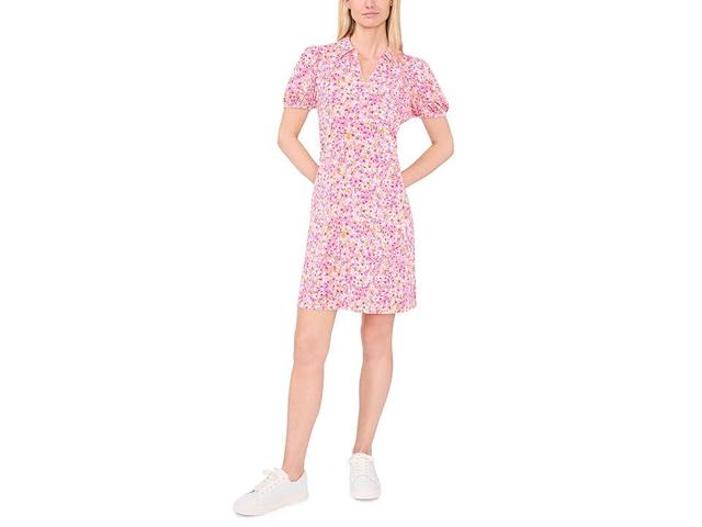 CeCe Printed Polo Knit Dress (New Ivory) Women's Dress Product Image